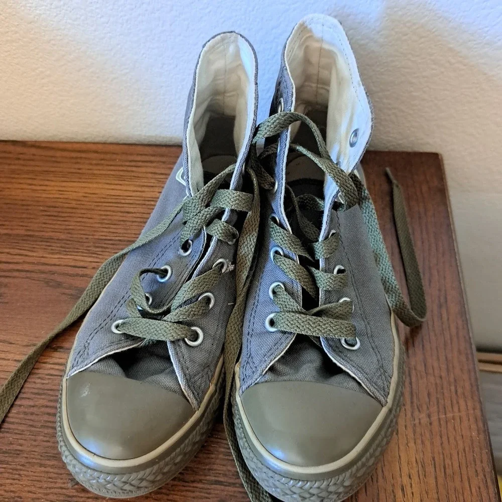 Converse Chuck Taylor All Star High Top Gray Olive Tribal Kids Sneakers 3Z224 2Y